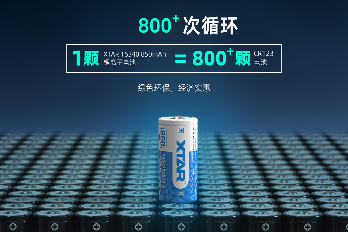 BB视讯 16340 850mAh电池 2.5A放电